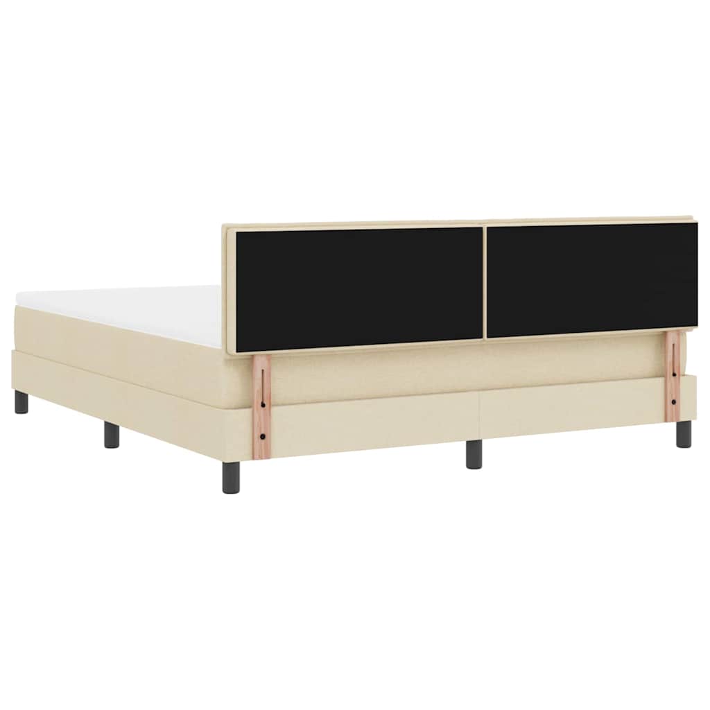 Boxspringbett mit Kopfteil Creme 180 x 200 cm Stoff