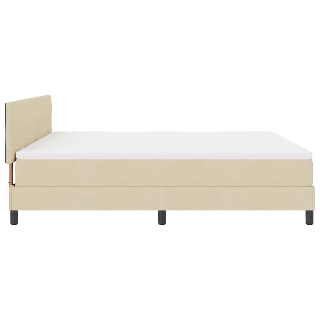 Boxspringbett mit Kopfteil Creme 180 x 200 cm Stoff