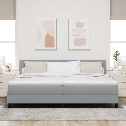 Boxspringbett mit Kopfteil Hellgrau 200 x 200 cm Stoff