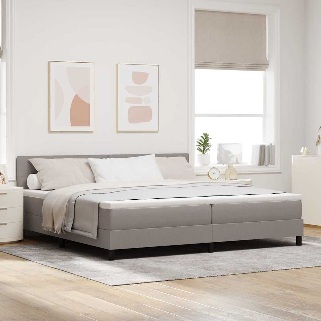 Boxspringbett mit Kopfteil Taupe 200 x 200 cm Stoff