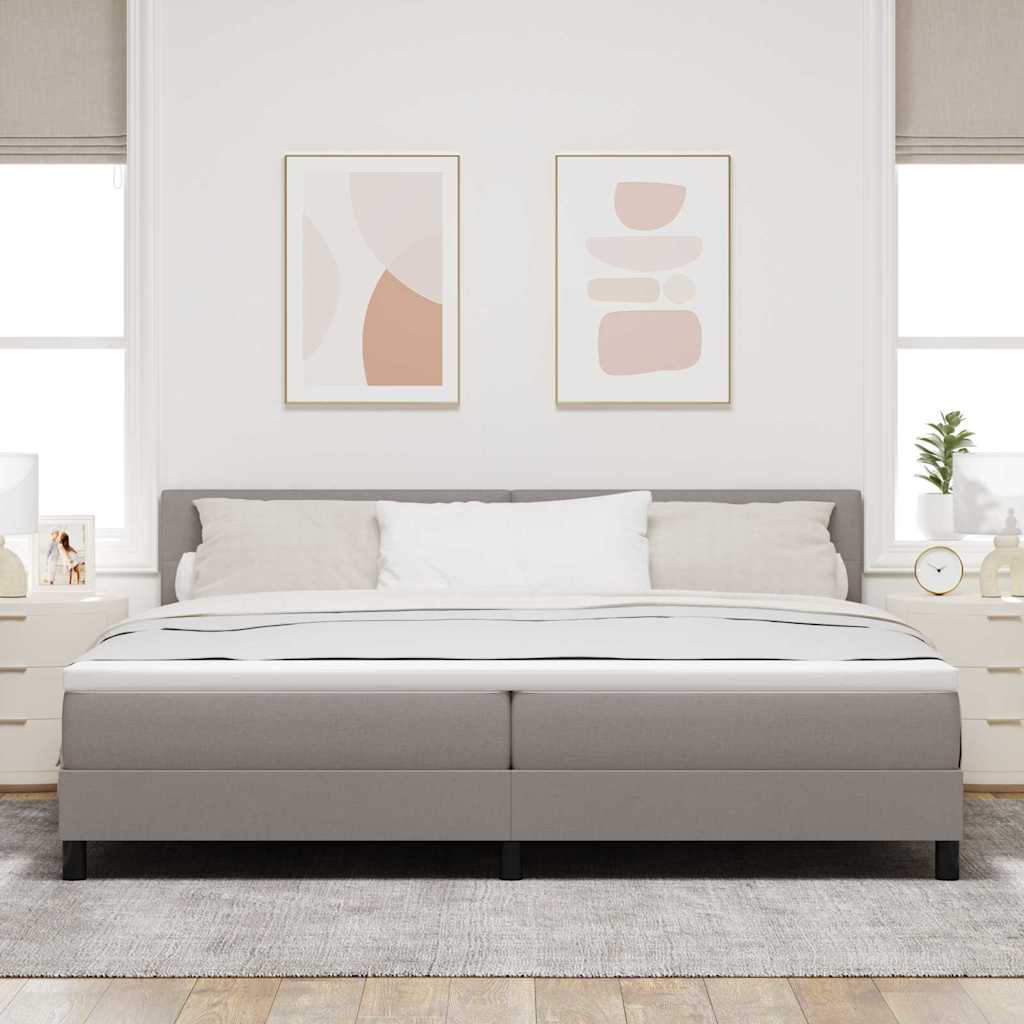 Boxspringbett mit Kopfteil Taupe 200 x 200 cm Stoff