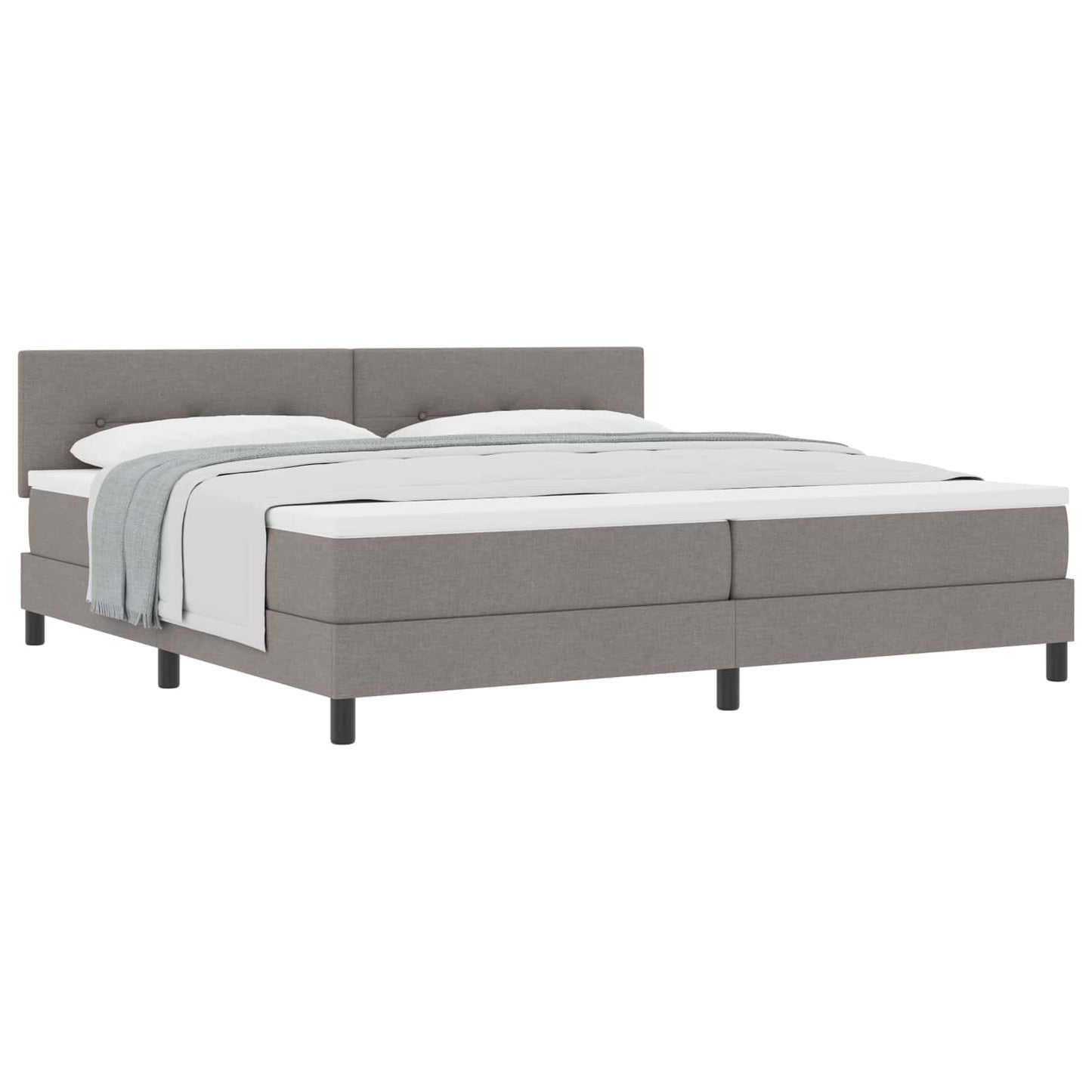 Boxspringbett mit Kopfteil Taupe 200 x 200 cm Stoff