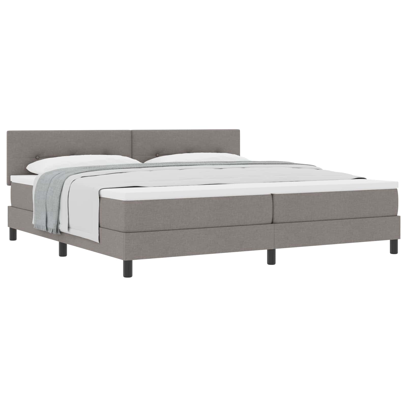 Boxspringbett mit Kopfteil Taupe 200 x 200 cm Stoff