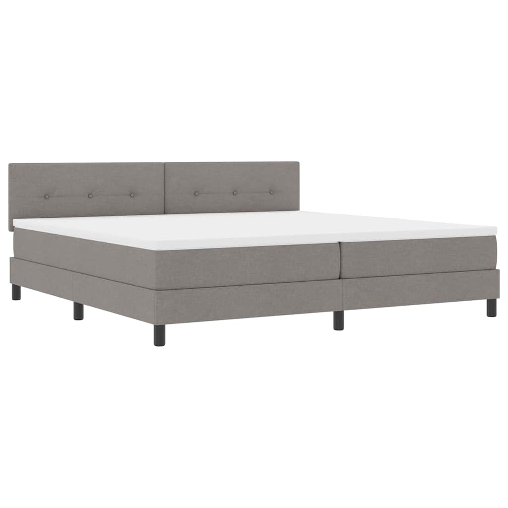 Boxspringbett mit Kopfteil Taupe 200 x 200 cm Stoff