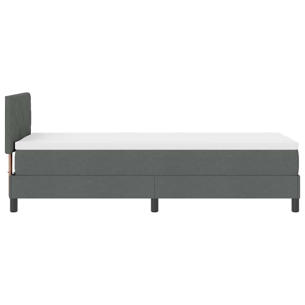 Boxspringbett mit Kopfteil Dunkelgrau 80 x 200 cm Stoff