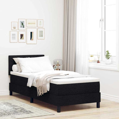 Boxspringbett mit Kopfteil Schwarz 80 x 200 cm Stoff