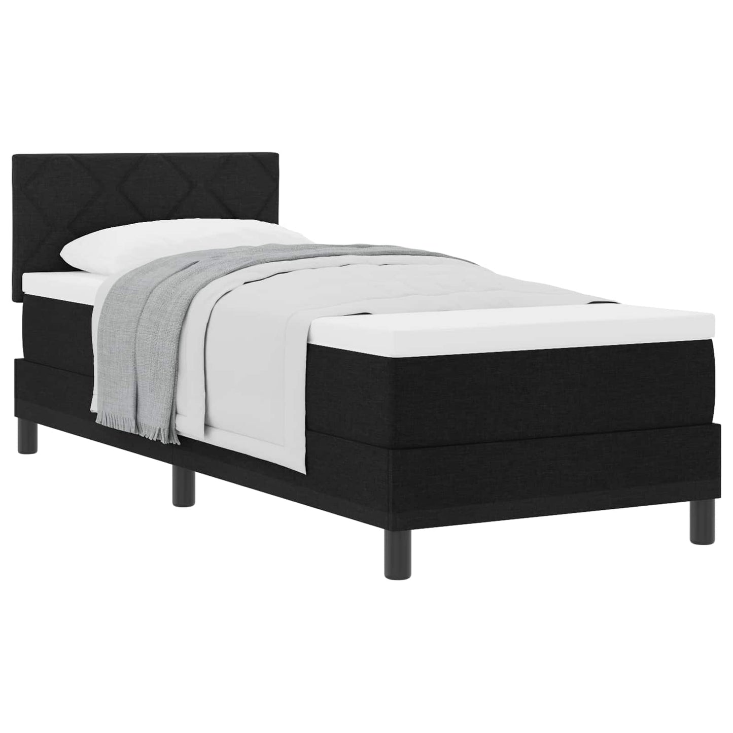 Boxspringbett mit Kopfteil Schwarz 80 x 200 cm Stoff