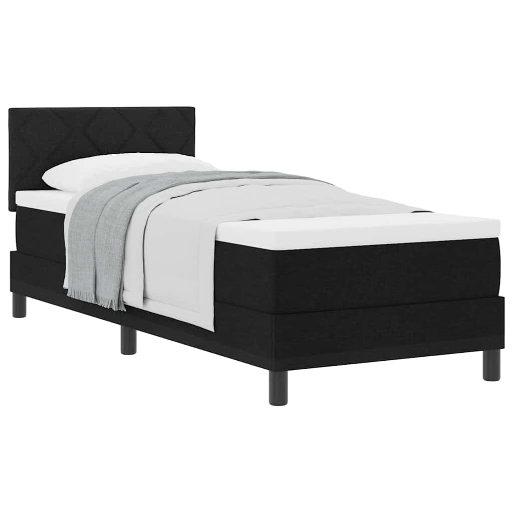 Boxspringbett mit Matratze Schwarz 80 x 200 cm Stoff