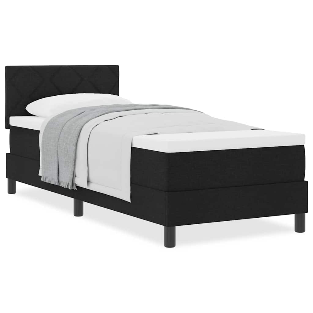 Boxspringbett mit Matratze Schwarz 80 x 200 cm Stoff