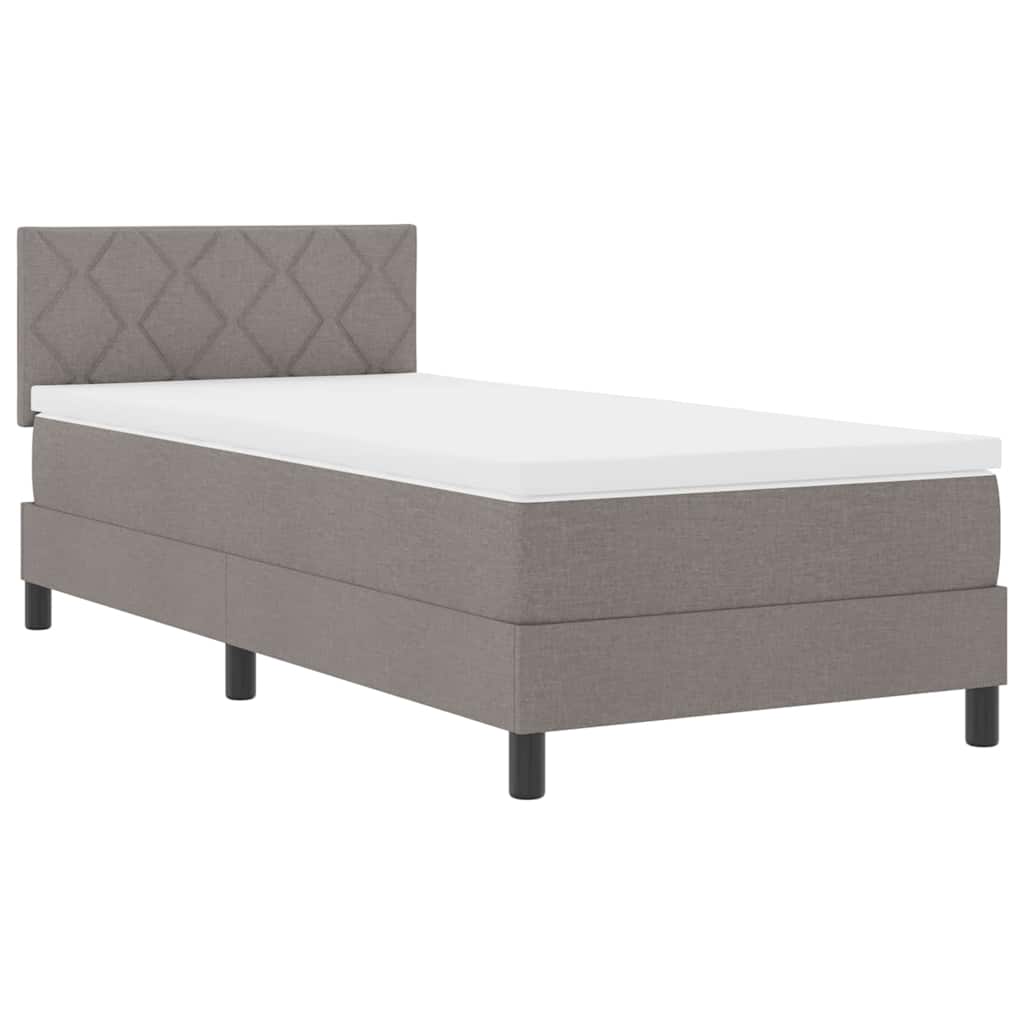 Boxspringbett mit Kissen mit Kopfteil Taupe 90 x 190 cm Stoff