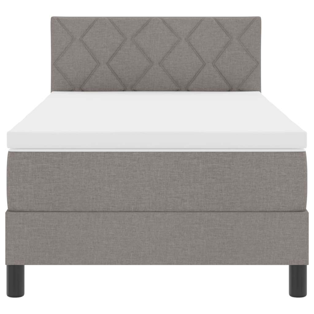 Boxspringbett mit Kissen mit Kopfteil Taupe 90 x 190 cm Stoff