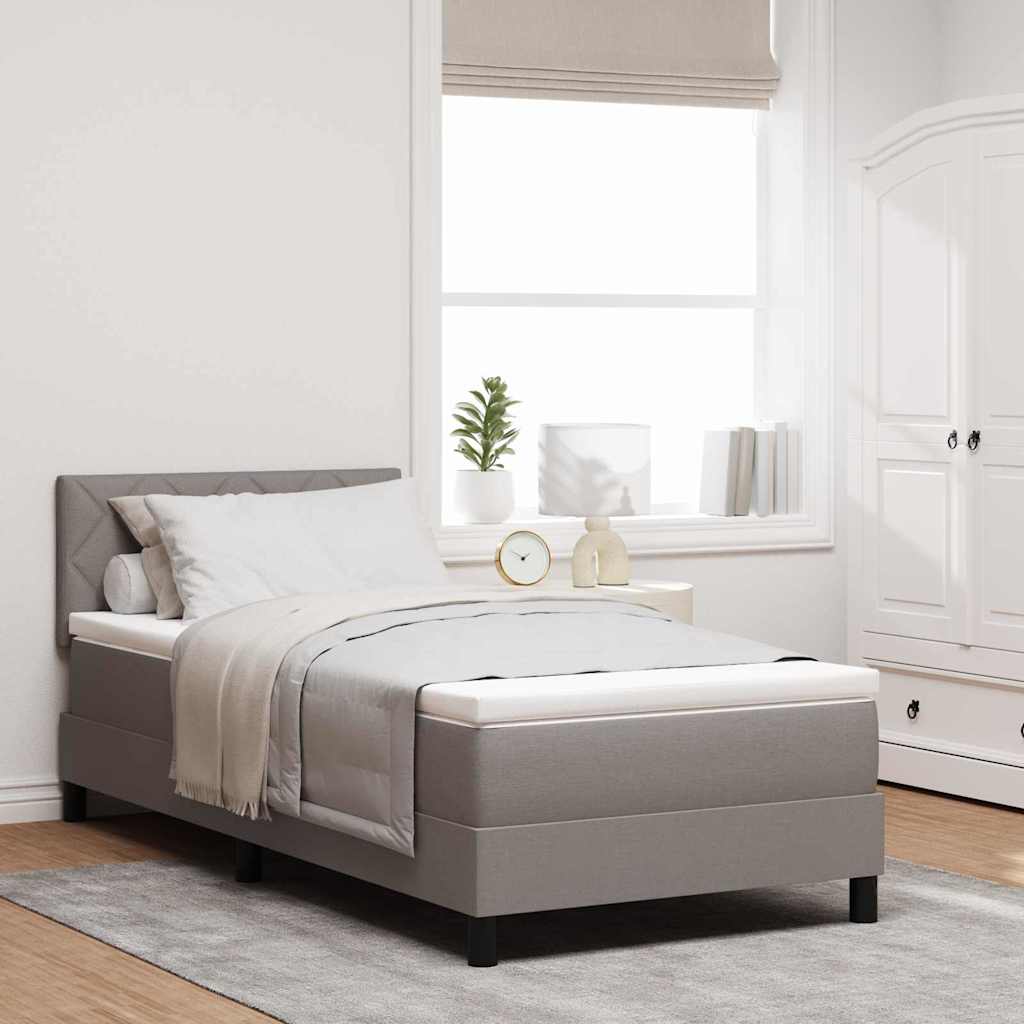 Boxspringbett mit Kopfteil Taupe 90 x 200 cm Stoff