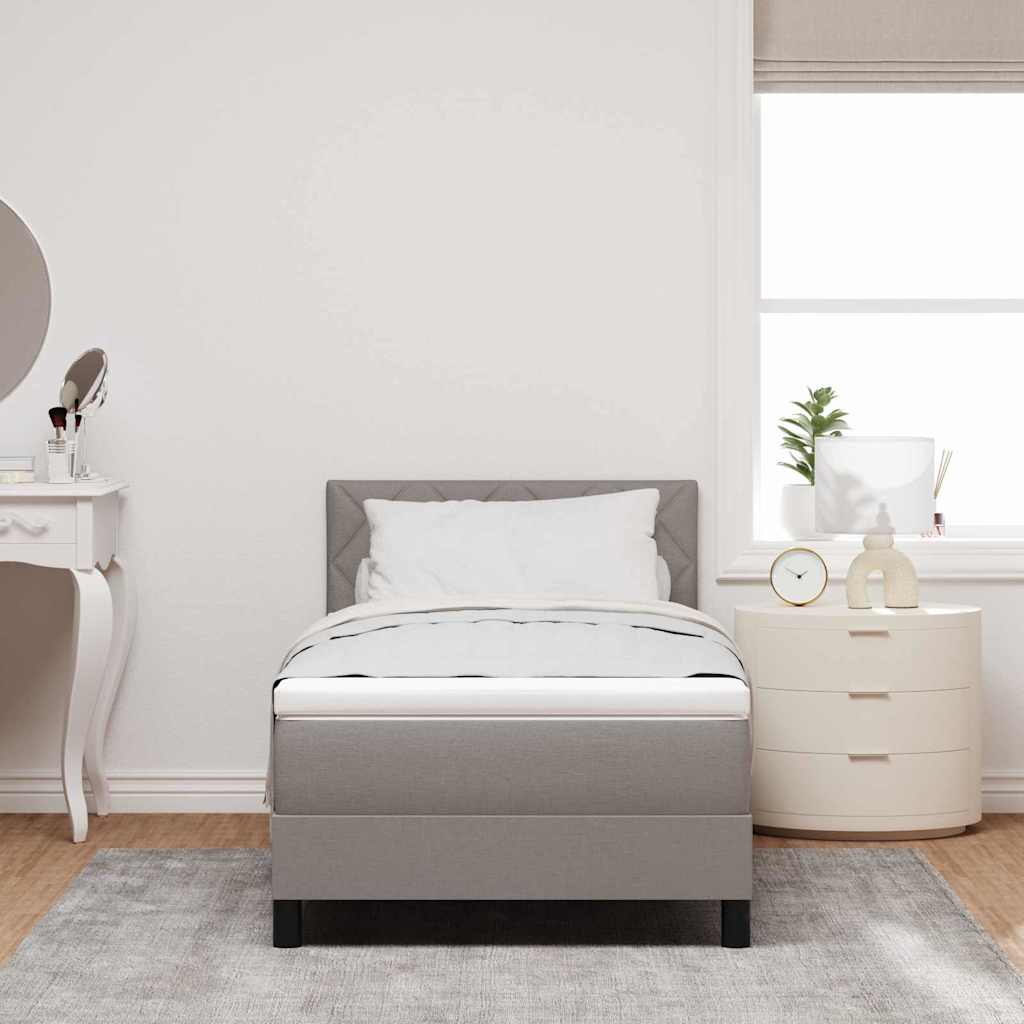 Boxspringbett mit Kopfteil Taupe 90 x 200 cm Stoff