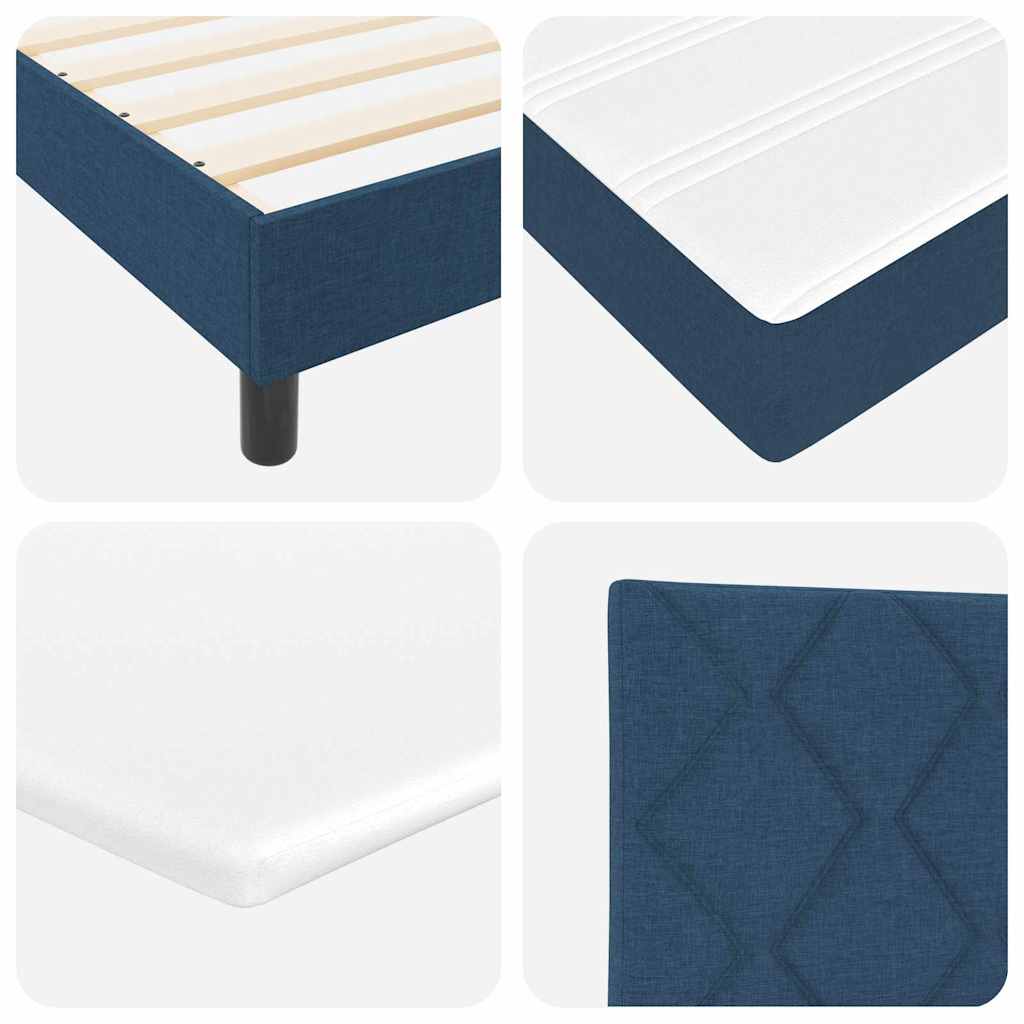 Boxspringbett mit Kopfteil Blau 90 x 200 cm Stoff