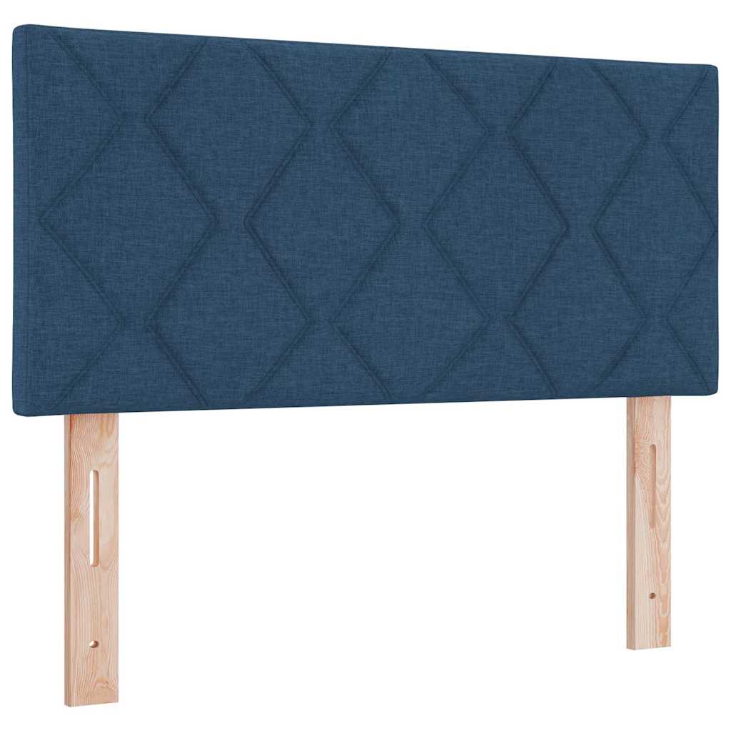 Boxspringbett mit Kopfteil Blau 90 x 200 cm Stoff