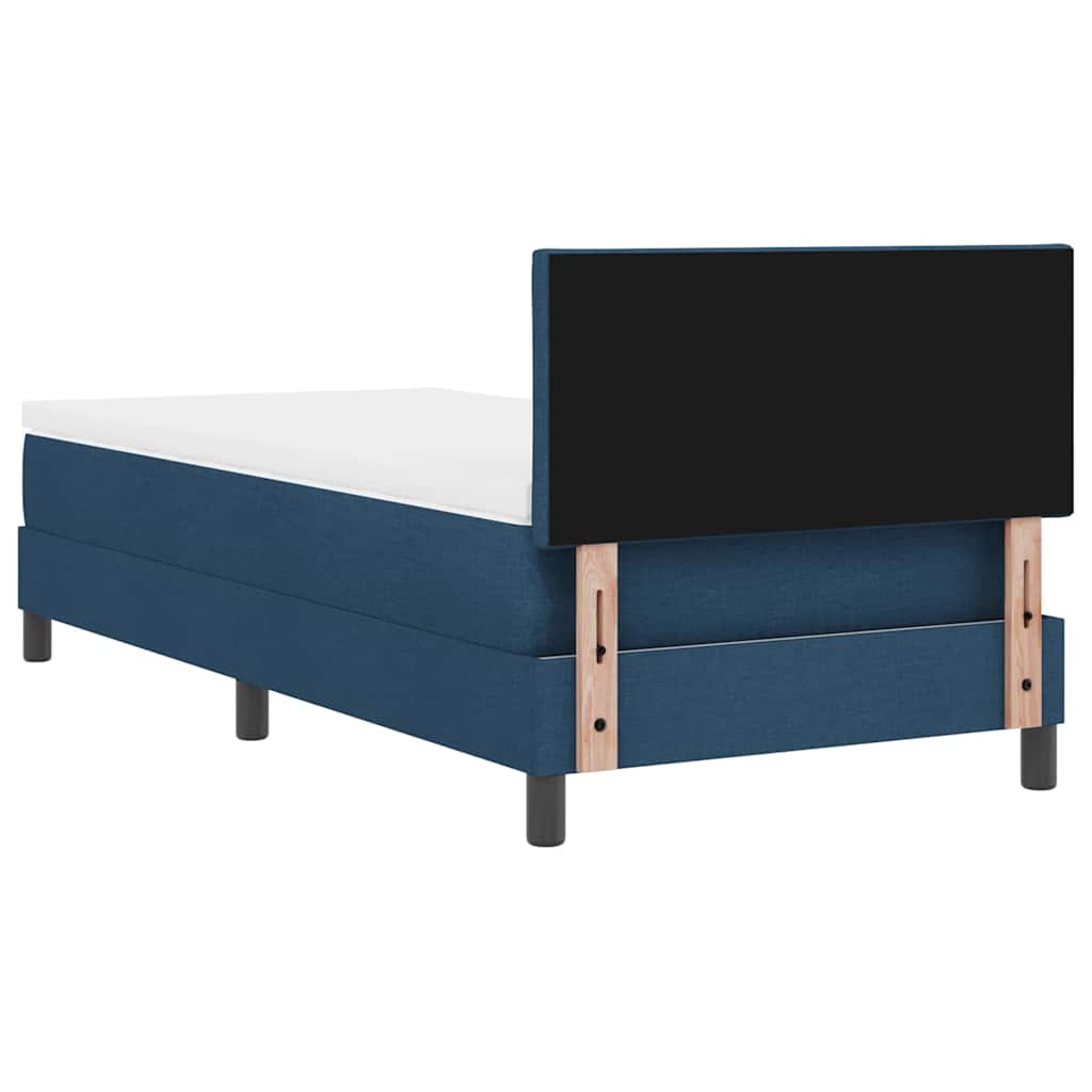 Boxspringbett mit Kopfteil Blau 90 x 200 cm Stoff