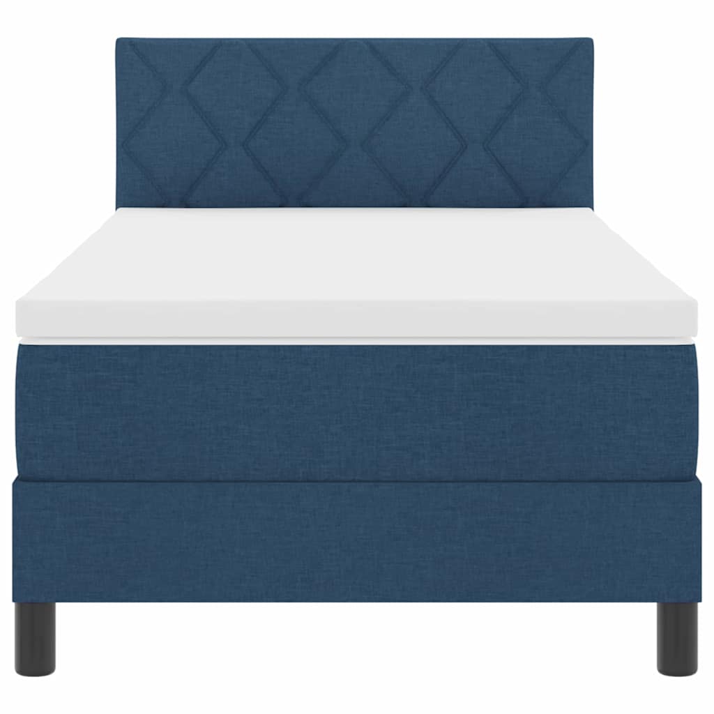 Boxspringbett mit Kopfteil Blau 90 x 200 cm Stoff