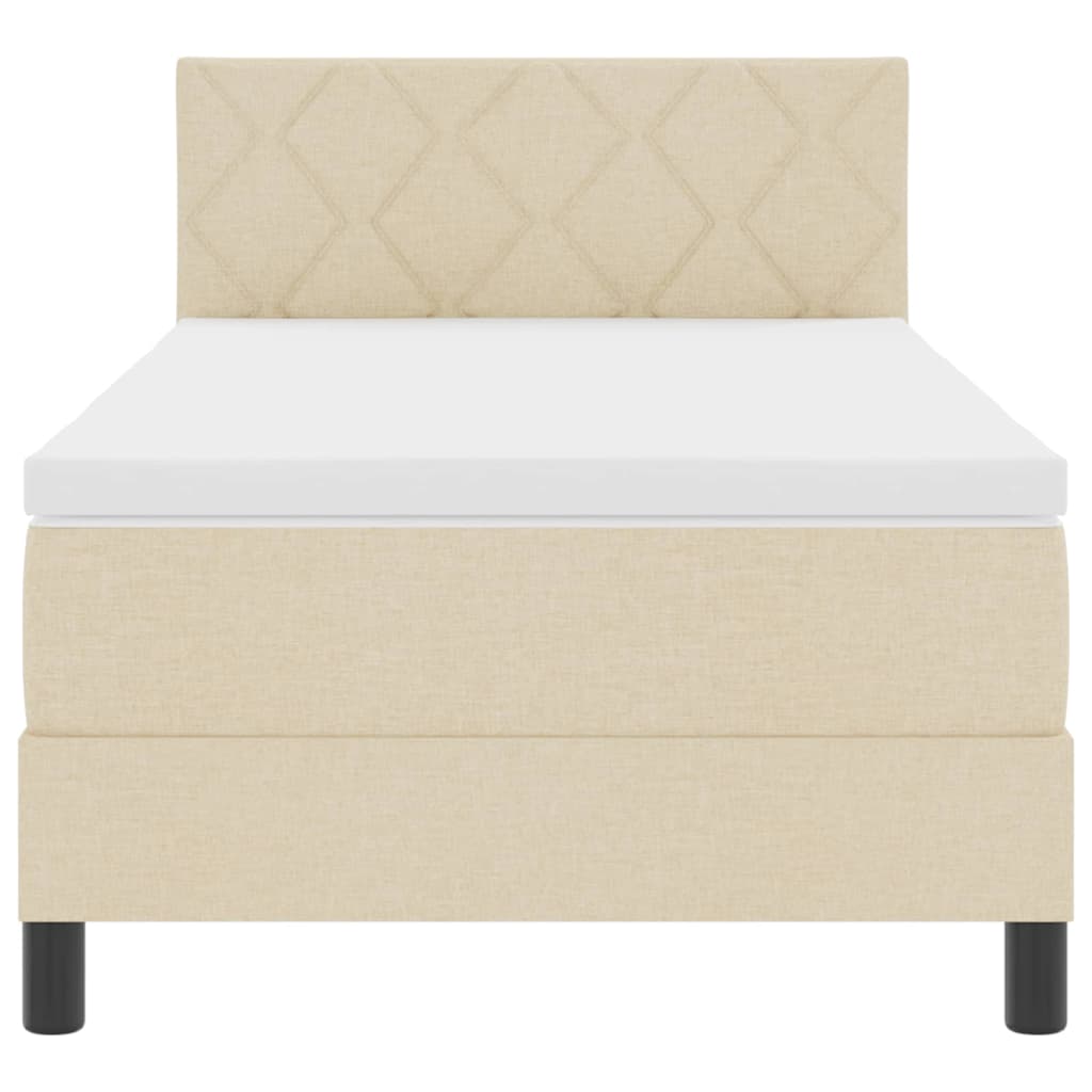 Boxspringbett mit Kopfteil Creme 100 x 200 cm Stoff