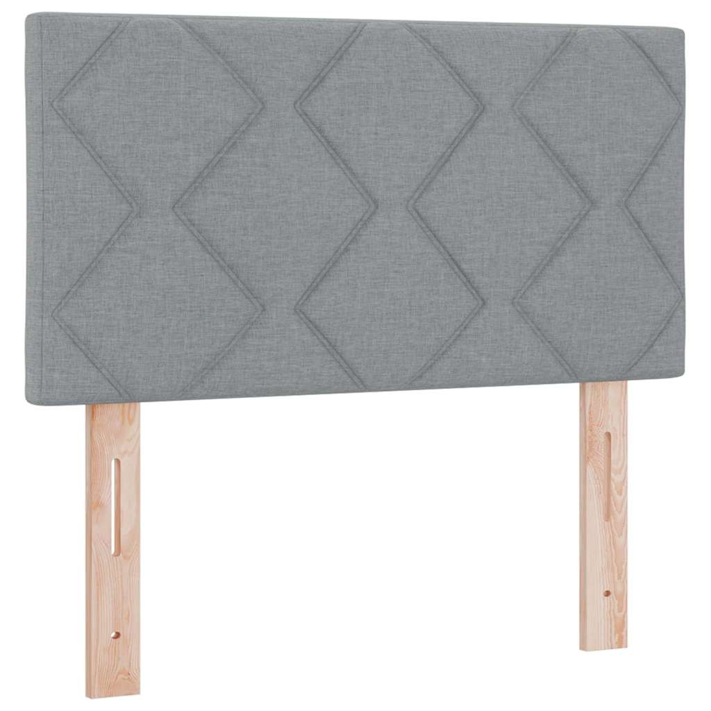 Boxspringbett mit Kopfteil Hellgrau 120 x 190 cm Stoff
