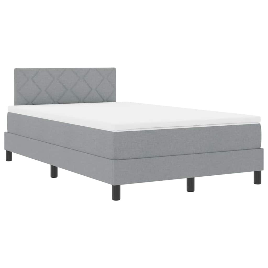 Boxspringbett mit Kopfteil Hellgrau 120 x 200 cm Stoff