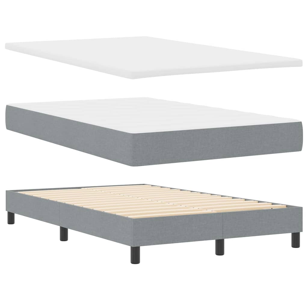 Boxspringbett mit Kopfteil Hellgrau 120 x 200 cm Stoff