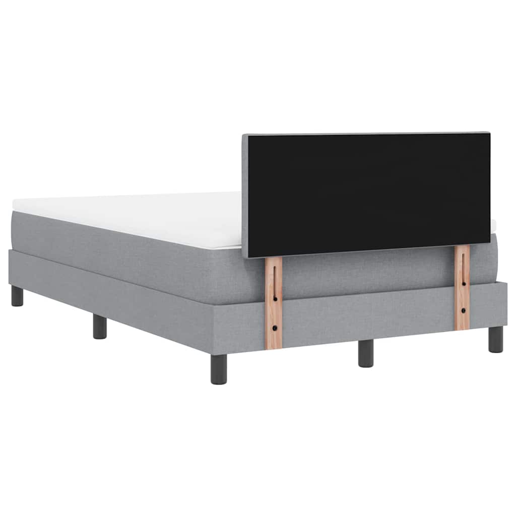 Boxspringbett mit Kopfteil Hellgrau 120 x 200 cm Stoff