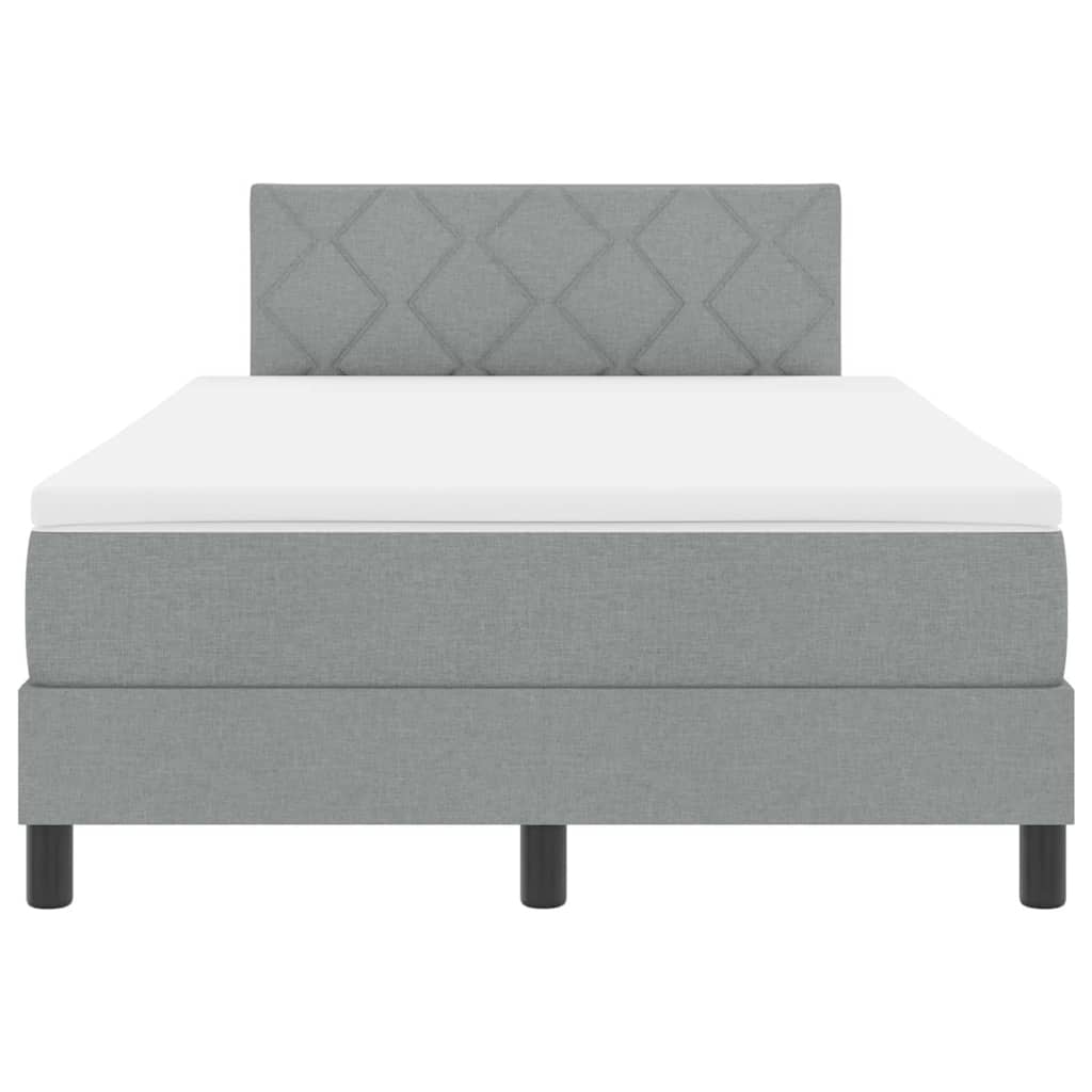 Boxspringbett mit Kopfteil Hellgrau 120 x 200 cm Stoff