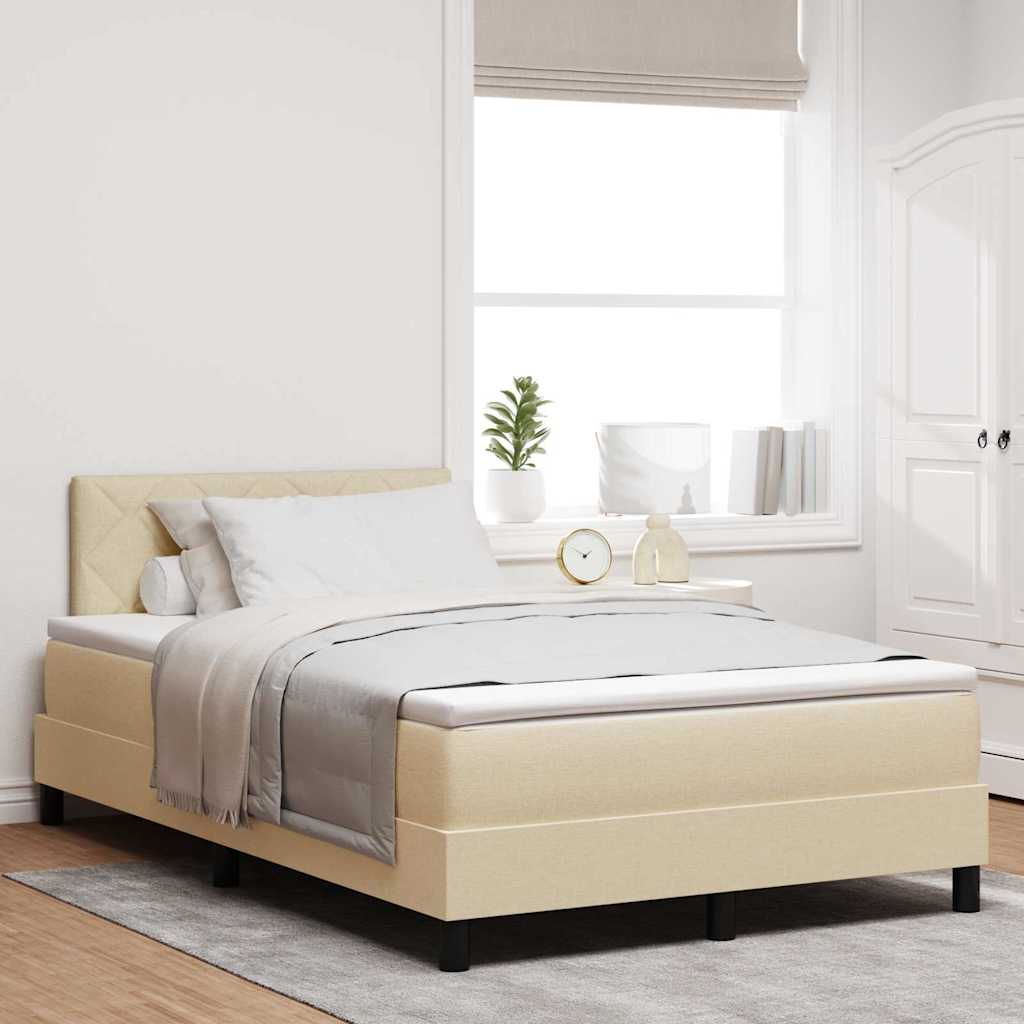 Boxspringbett mit Kopfteil Creme 120 x 200 cm Stoff