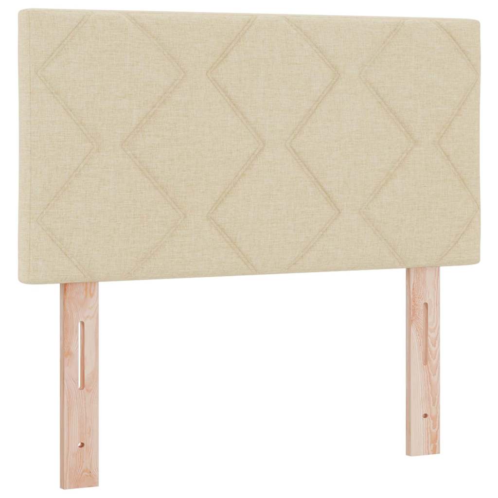 Boxspringbett mit Kopfteil Creme 120 x 200 cm Stoff
