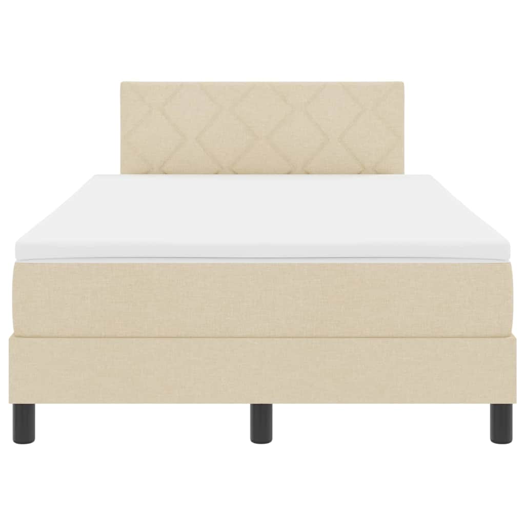 Boxspringbett mit Kopfteil Creme 120 x 200 cm Stoff