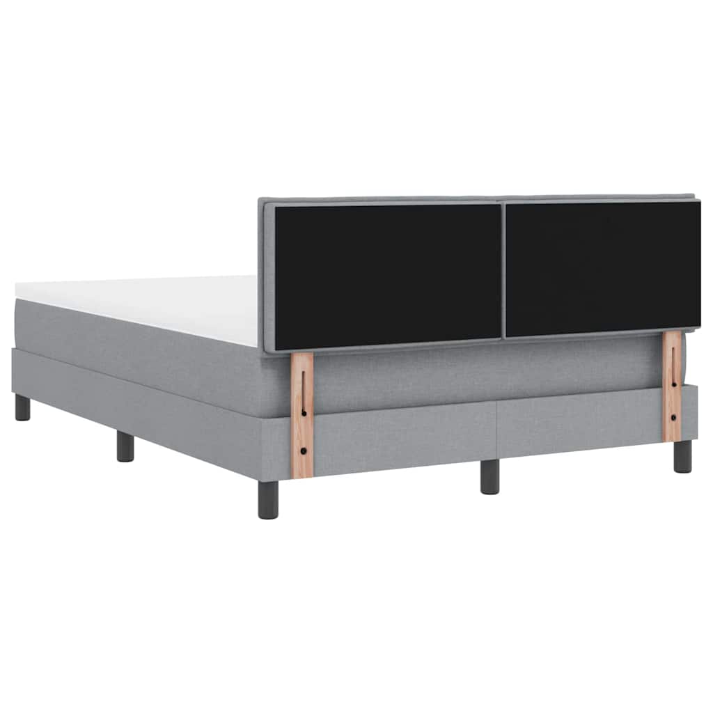 Boxspringbett mit Kopfteil Hellgrau 140 x 190 cm Stoff