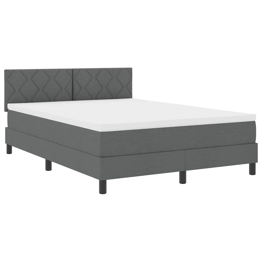 Boxspringbett mit Kopfteil Dunkelgrau 160 x 200 cm Stoff