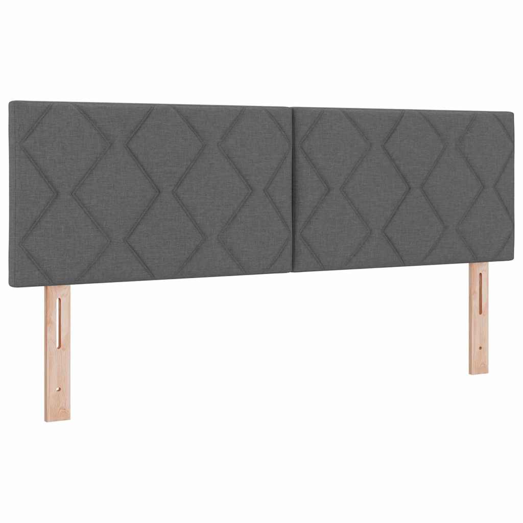 Boxspringbett mit Kopfteil Dunkelgrau 160 x 200 cm Stoff