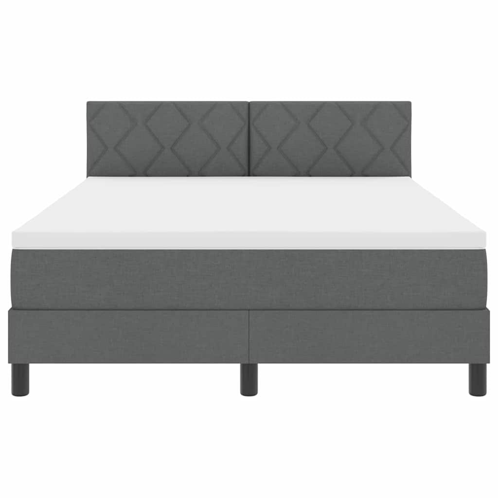 Boxspringbett mit Kopfteil Dunkelgrau 160 x 200 cm Stoff