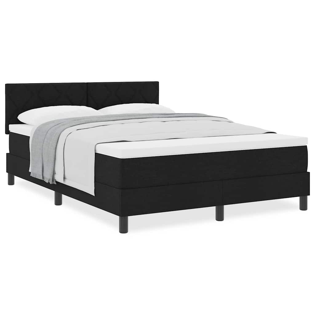 Boxspringbett mit Matratze Schwarz 160 x 200 cm Stoff