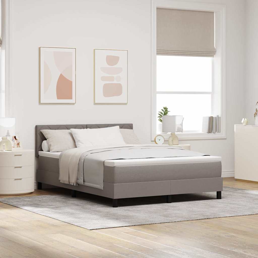 Boxspringbett mit Kopfteil Taupe 160 x 200 cm Stoff