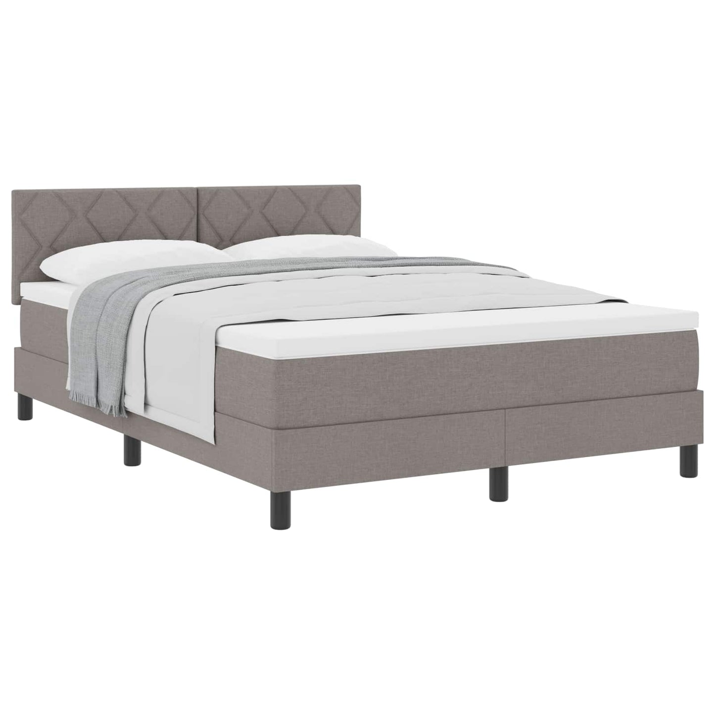 Boxspringbett mit Kopfteil Taupe 160 x 200 cm Stoff