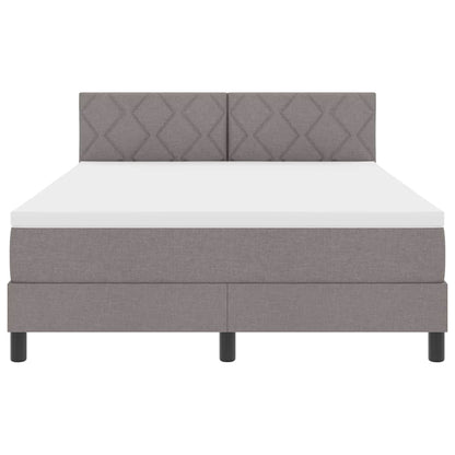 Boxspringbett mit Kopfteil Taupe 160 x 200 cm Stoff