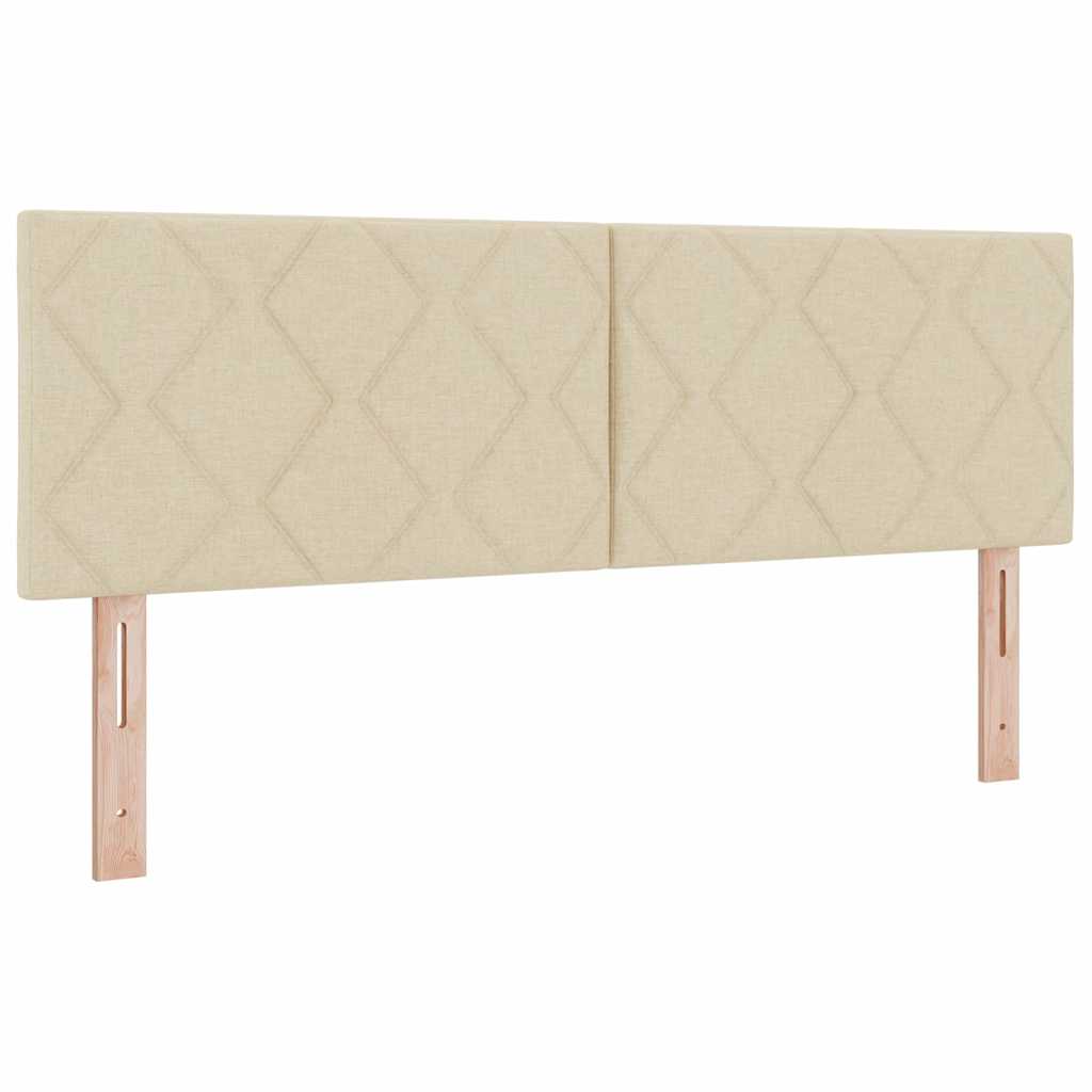 Boxspringbett mit Kissen mit Kopfteil Creme 160 x 200 cm Stoff