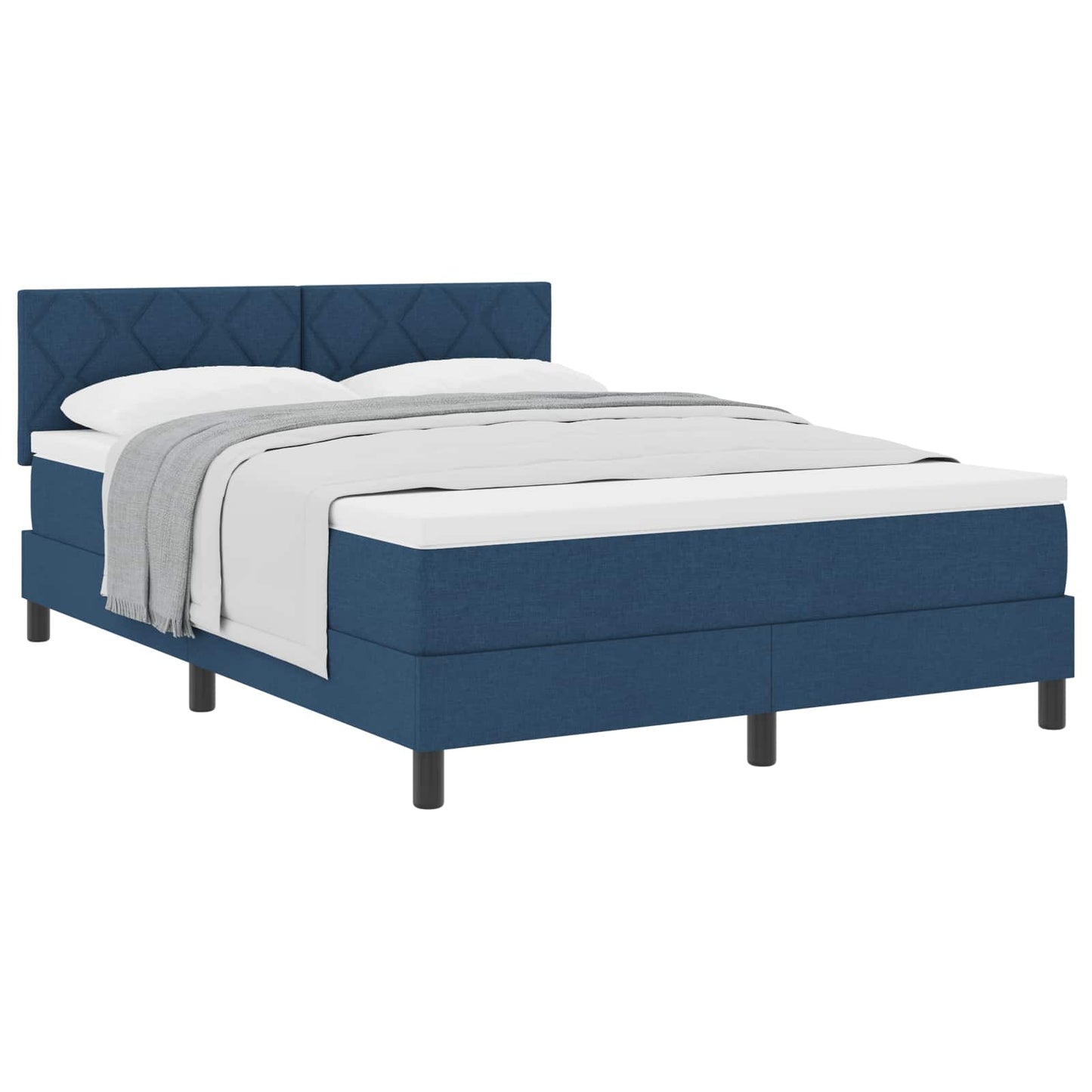 Boxspringbett mit Kopfteil Blau 160 x 200 cm Stoff