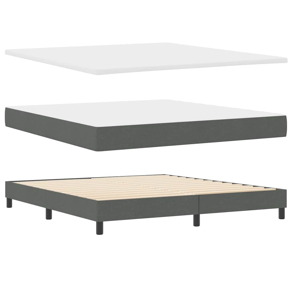 Boxspringbett mit Kopfteil Dunkelgrau 180 x 200 cm Stoff