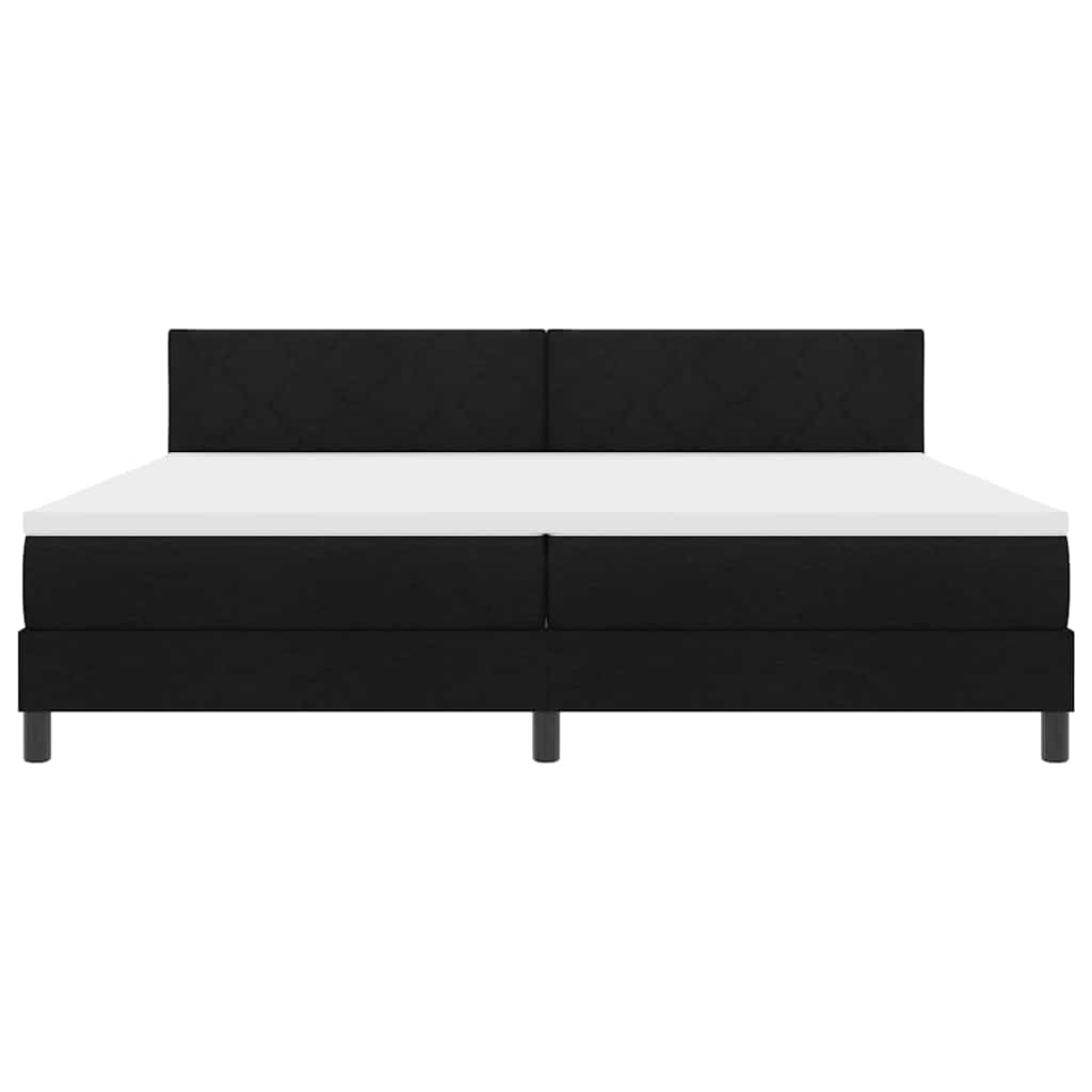 Boxspringbett mit Kopfteil Schwarz 200 x 200 cm Stoff