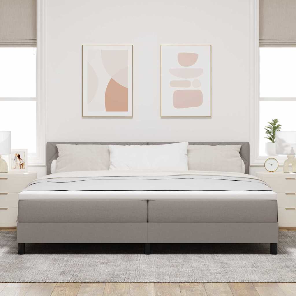 Boxspringbett mit Matratze Taupe 200 x 200 cm Stoff