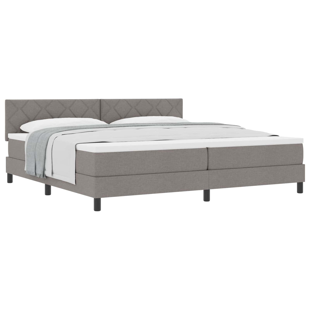 Boxspringbett mit Kopfteil Taupe 200 x 200 cm Stoff