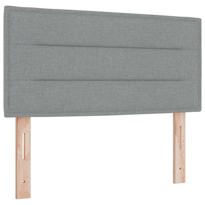 Boxspringbett mit Kissen Hellgrau 90 x 190 cm Stoff