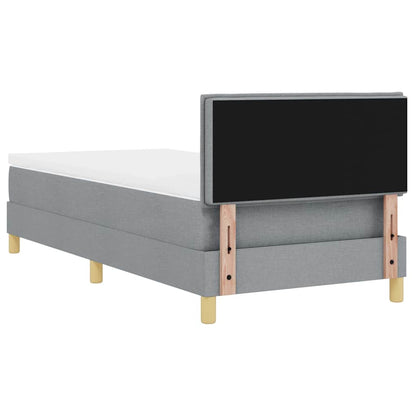 Boxspringbett mit Kissen Hellgrau 90 x 190 cm Stoff