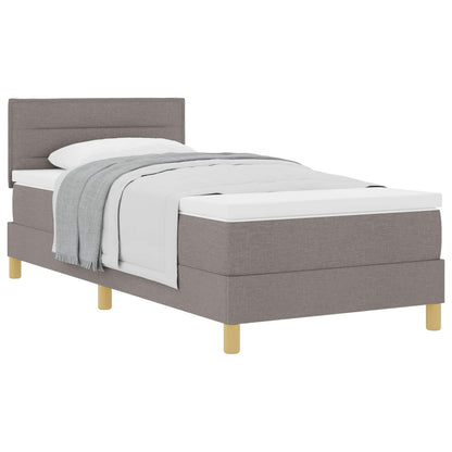 Boxspringbett mit Kissen mit Kopfteil Taupe 90 x 190 cm Stoff