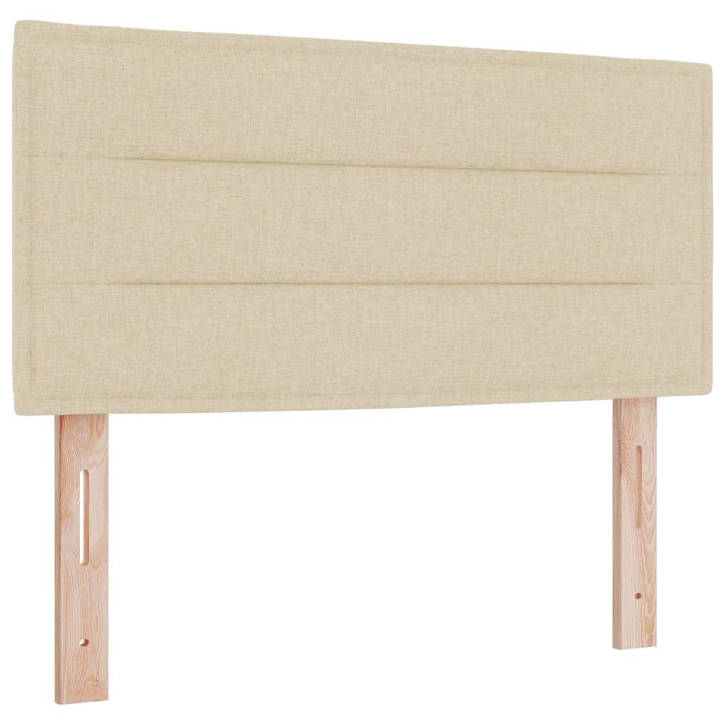 Boxspringbett mit Kissen mit Kopfteil Creme 90 x 190 cm Stoff