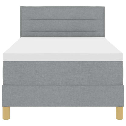 Boxspringbett mit Kissen Hellgrau 90 x 200 cm Stoff