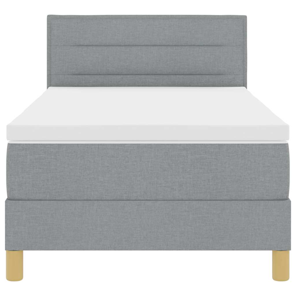 Boxspringbett mit Kissen Hellgrau 100 x 200 cm Stoff